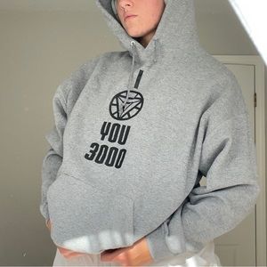 Marvel merch “I love you 3000” Tony Stark grey hoodie
